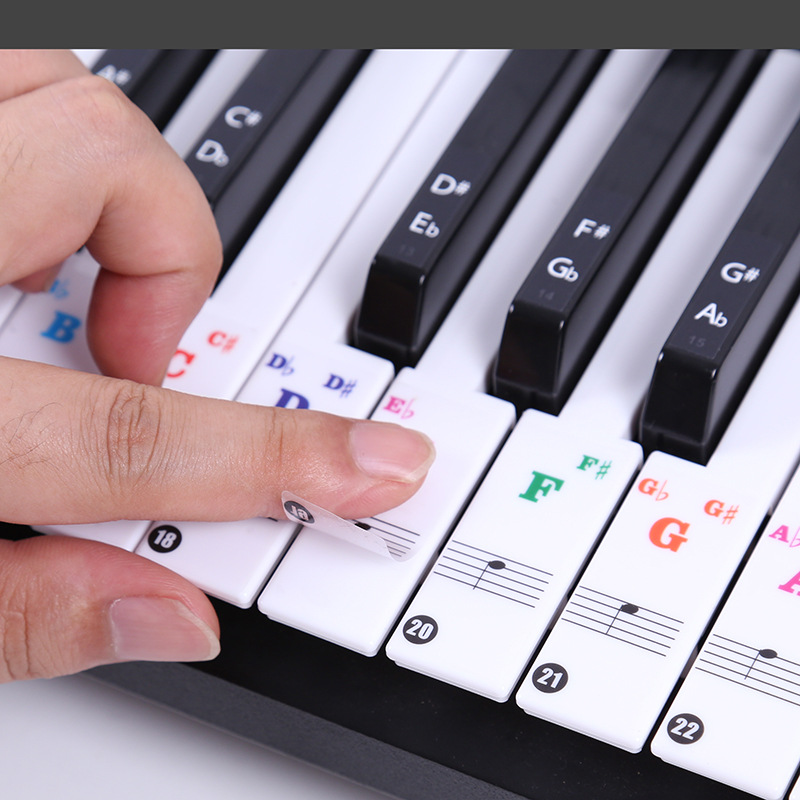 Musical Instrument Keyboard - Stiker Keyboard Piano Transparan 49/54/61/88 Tombol,