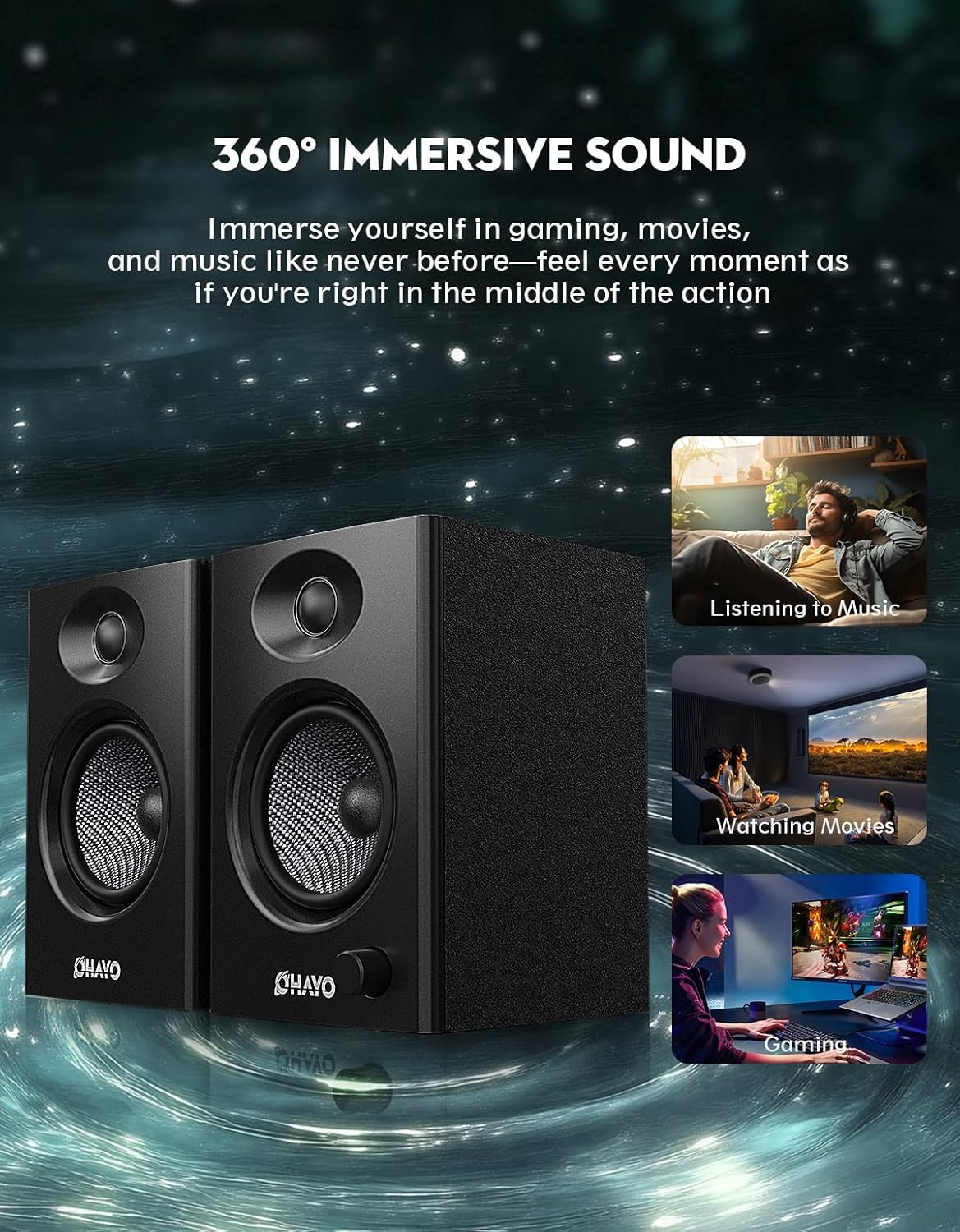 OHAYO Speaker Komputer 60W unt - Musical Instrument Vector ulasan dan harga