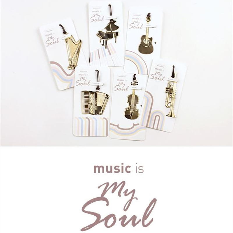 6Pcs Musik Bookmark Logam Warn - Musical Instrument Book ulasan dan harga