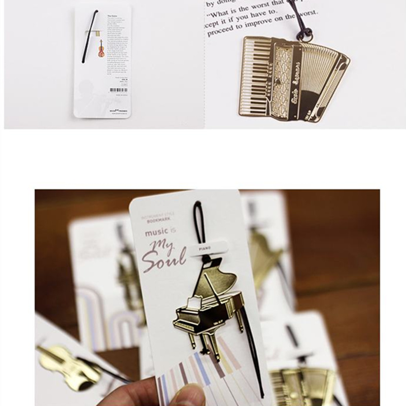 6Pcs Musik Bookmark Logam Warn - Musical Instrument Book ulasan dan harga
