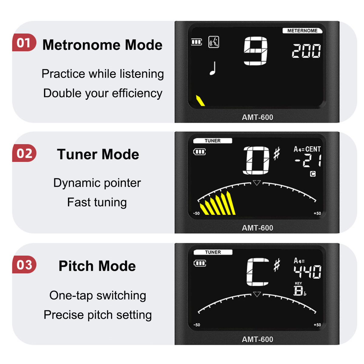 AROMA AMT-600 Tuner Metronome  - Musical Instrument Vector ulasan dan harga